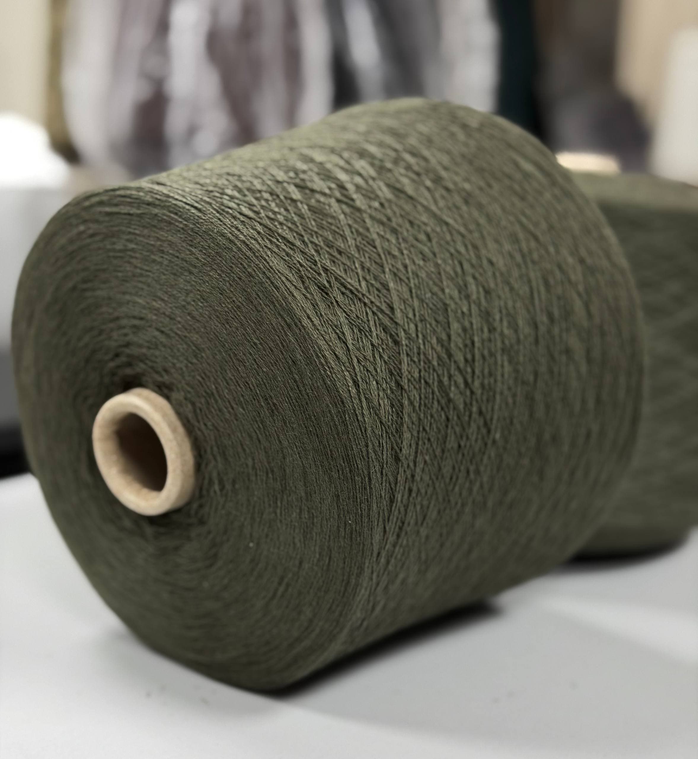 Filati Naturali Positano Оливковый Кашемир/Cotton Кардная пряжа Demi-season