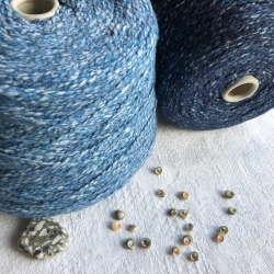 New Mill Пряжа на бобинах Scubidu материал хлопок лен цвет темно-синий