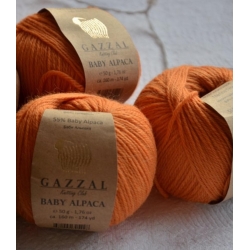 Gazzal Fancy Yarns Моточная пряжа Baby Alpaca материал  альпака цвет мандарин 46008