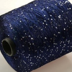 Италия Пряжа на бобинах Пайетки материал полиамид цвет темный синий