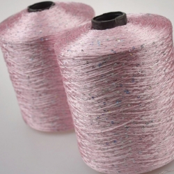 Италия Пряжа на бобинах Пайетки материал полиамид цвет розовый