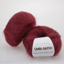 Lana Gatto Моточная пряжа Silk Mohair Lux материал  супер кидмохер +шелк цвет винный 5891