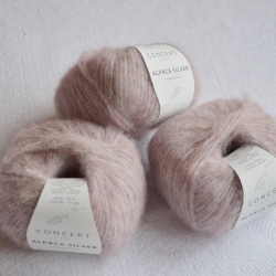 Katia Моточная пряжа Alpaca Silver материал   альпака цвет  light pink-silver 252